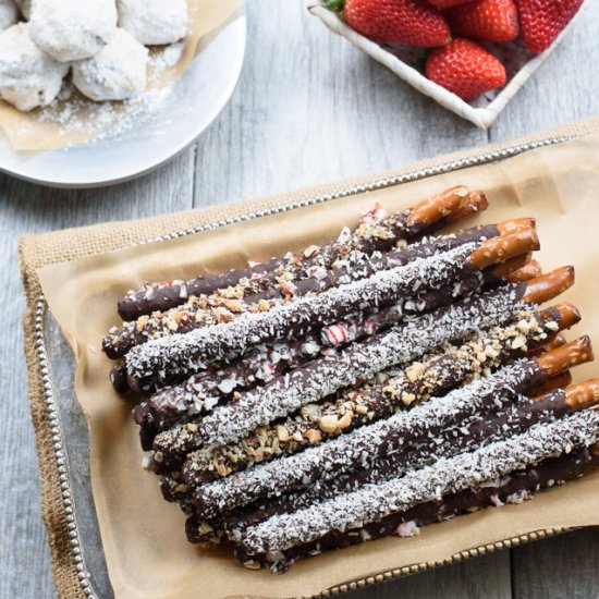 Chocolate Covered Pretzel Rods