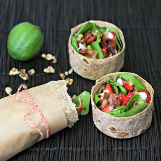 Strawberry Spinach Breakfast Wrap