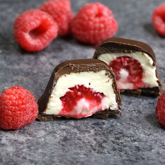 Chocolate Covered Cheesecake Bites