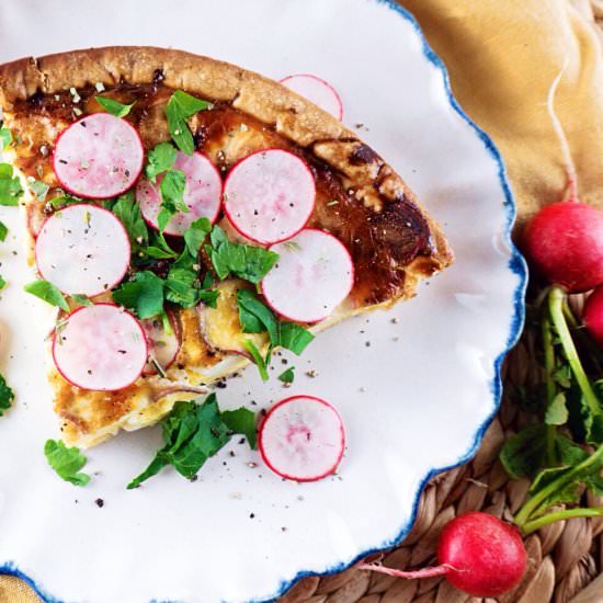 spring radish quiche