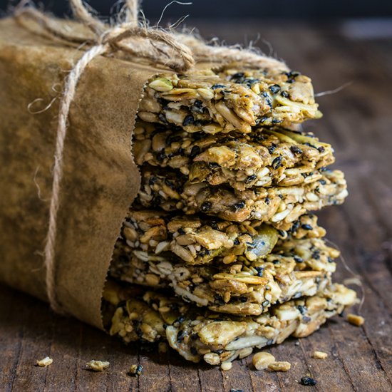 Savory sunflower seed bars