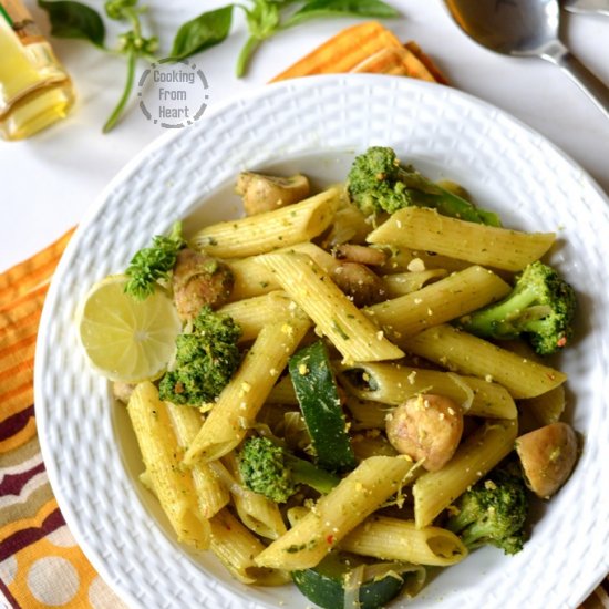 Pesto Pasta with Roasted Vegetables