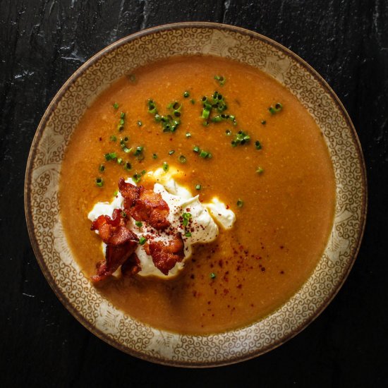 Miso Pumpkin Bacon Soup