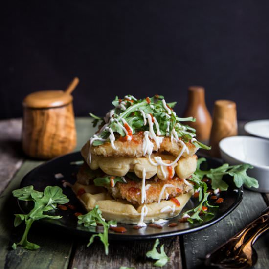 Panko Chicken and Waffles