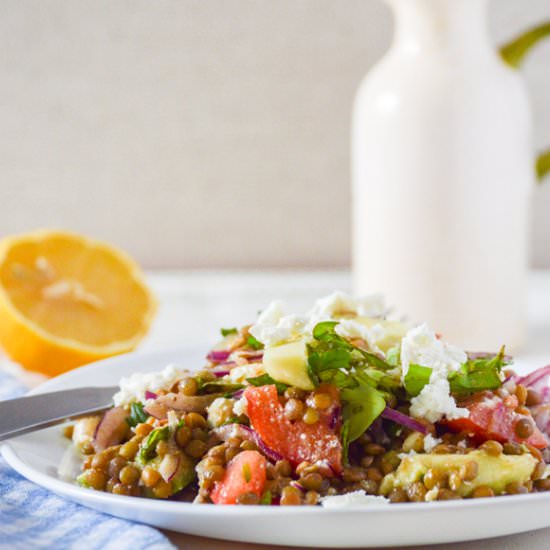 Lentil Tomato Salad with Feta