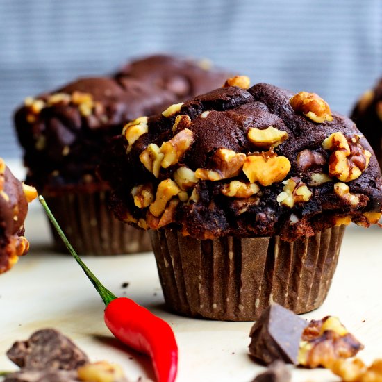 Double-Chocolate Chili Muffins