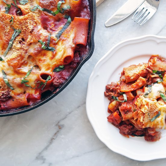 One Skillet Beef Pasta Casserole