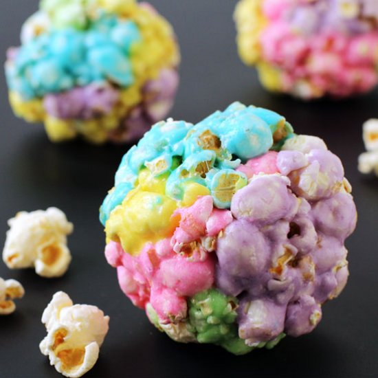 Rainbow Popcorn Balls