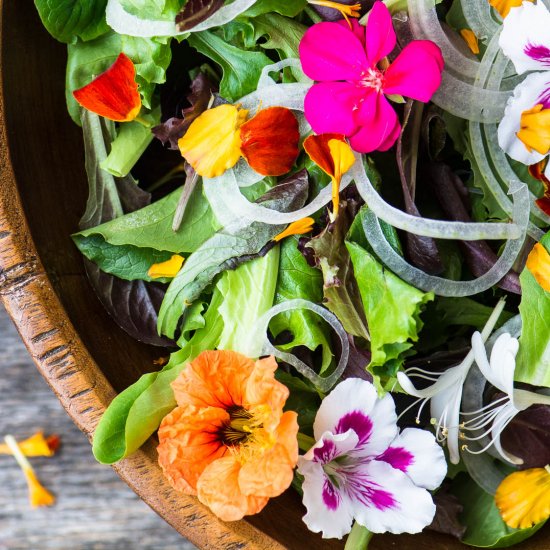 Spring Salad w/ Edible Flowers