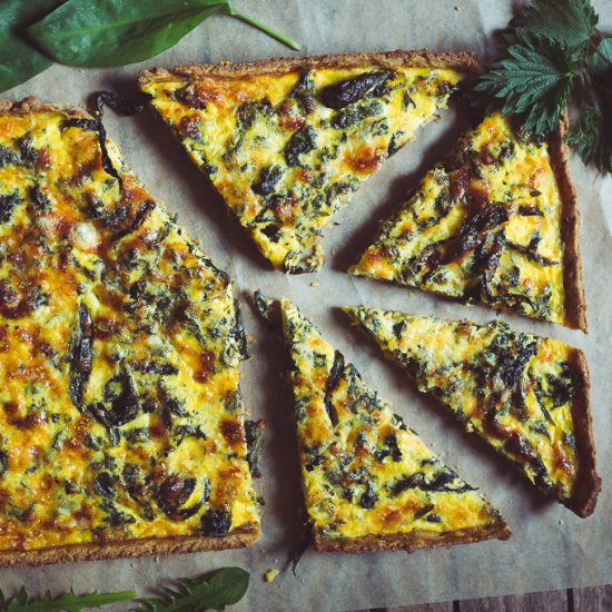 Wild Greens and Goose Egg Tart