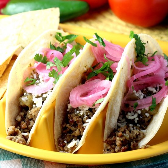 Ground Pork Carnitas Tacos