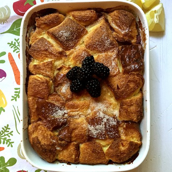 Lemon Blackberry Bread Pudding