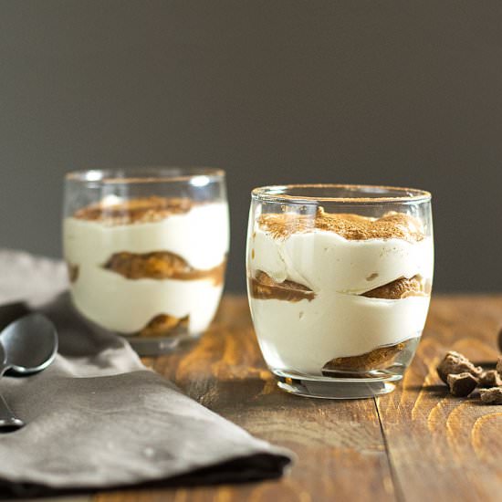 Faux Tiramisu in a Glass (eggless)