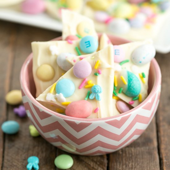 Easy White Chocolate Easter Bark