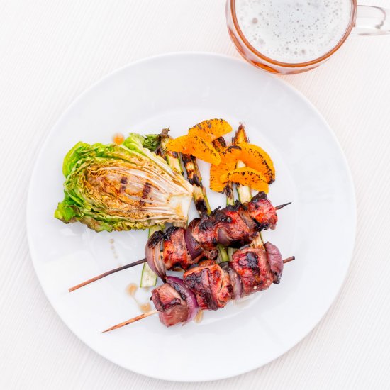 BBQ Duck Kebab with Orange