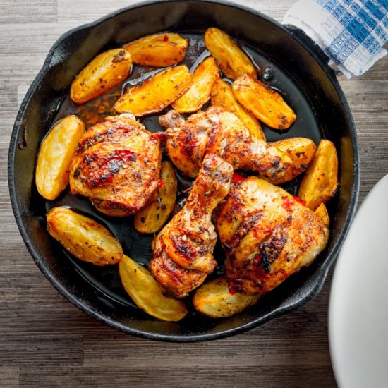 Skillet Jerk Chicken with Potatoes