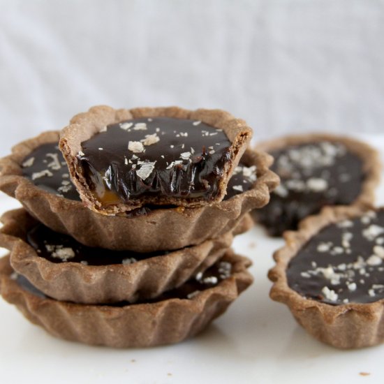 Dark Chocolate Caramel Tarts