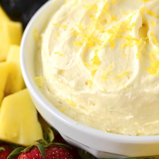 2-Ingredient Lemon Whip Fruit Dip