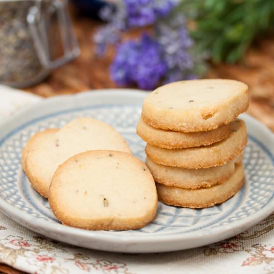 Honey Lavender Shortbread Cookies