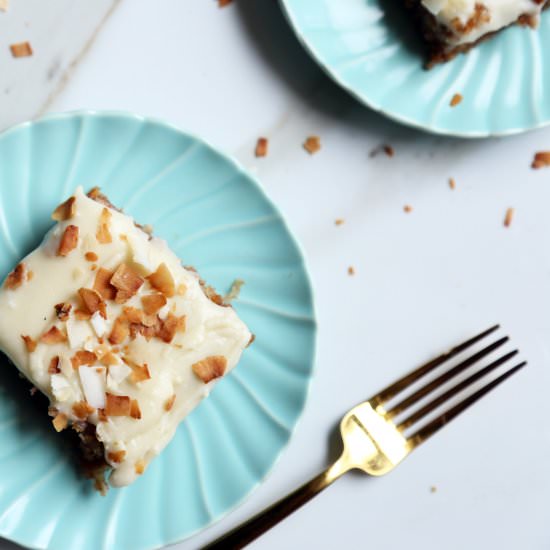 COCONUT CARROT SHEET CAKE