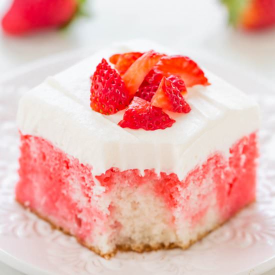 Strawberries & Cream Poke Cake