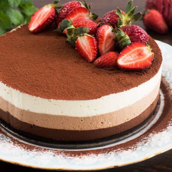 NoBake Triple Chocolate Mousse Cake