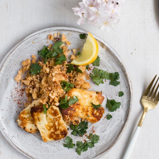 Mediterranean Cauli-Rice & Halloumi