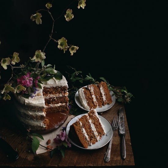 Carrot Cake with Vanilla Rum Icing