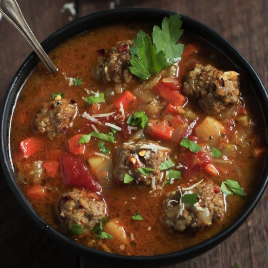 Healthy Meatball Vegetable Soup