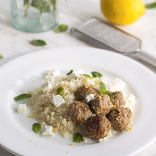 Lamb Meatballs & Cauliflower Pilaf