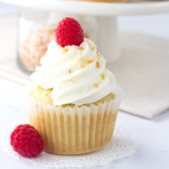 Coconut Raspberry Cupcakes