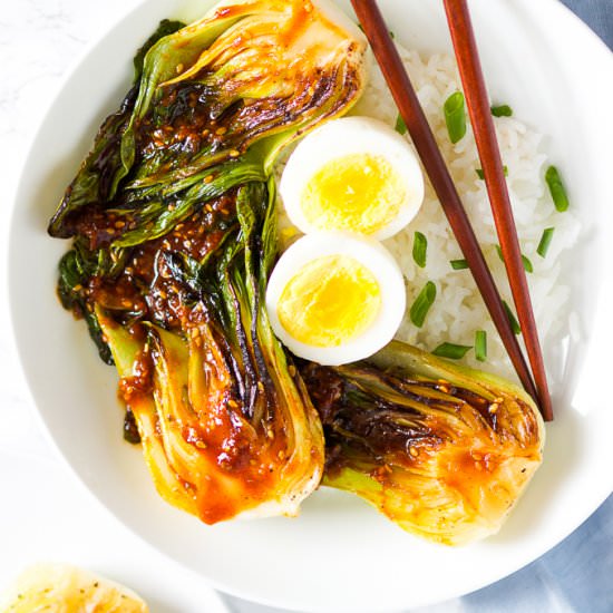 Cast Iron Grilled Bok Choy