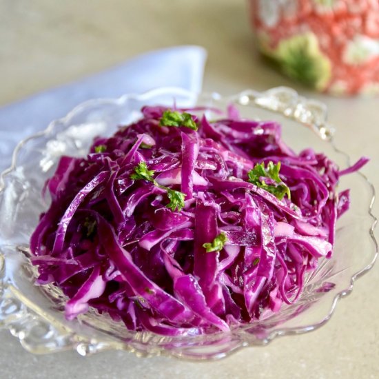 Easy Raw Red Cabbage Salad