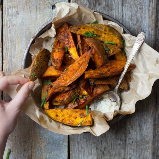 Spice-Roasted Sweet Potato Wedges