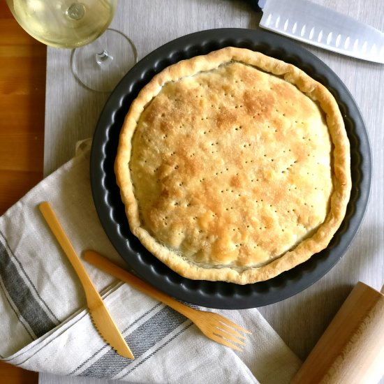 Swiss Chard, Spinach and Bacon Pie