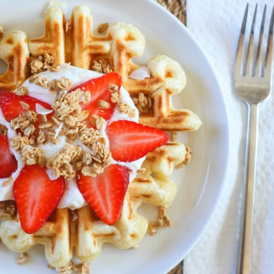 Waffle Fruit & Yogurt Parfait