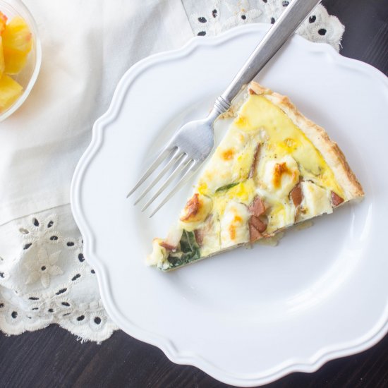 Spinach, Pear & Brie Quiche