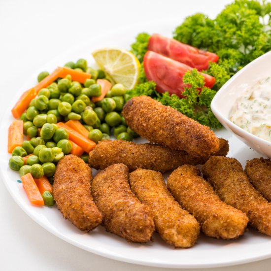 Crispy Fish Fingers with Tartar Dip