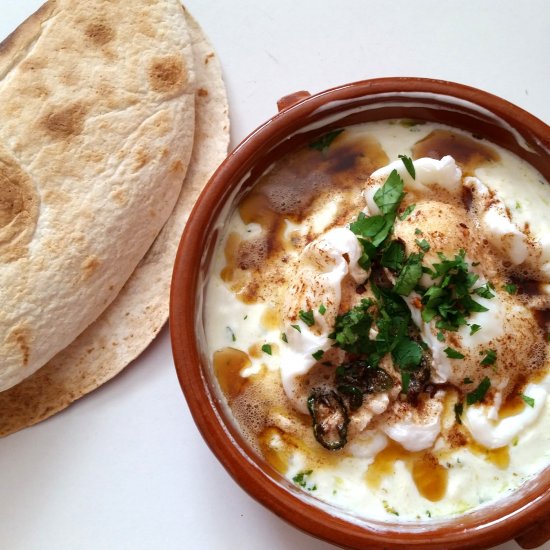 Turkish-Style Eggs with Wild Garlic