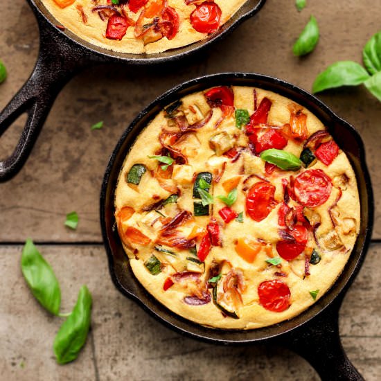 Vegan Mediterranean Quiche Skillets