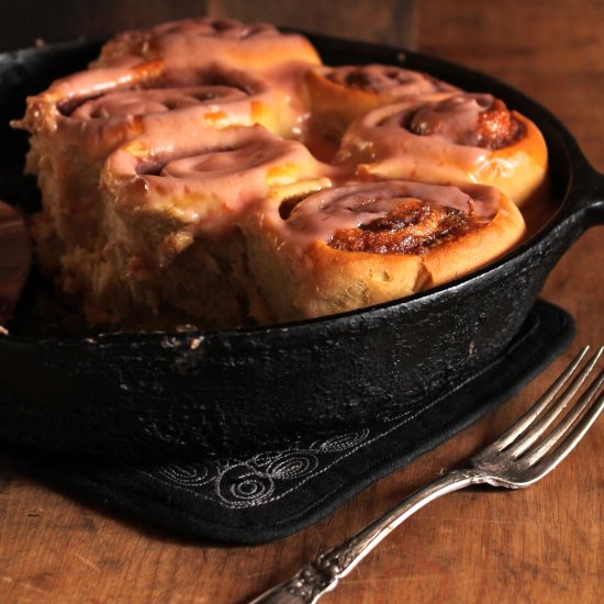 sweet rolls with blood orange glaze