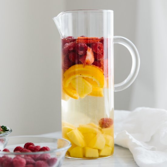 White Sangria with Mango & Berries