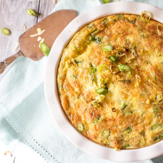 Lightened Asparagus Gruyere Quiche