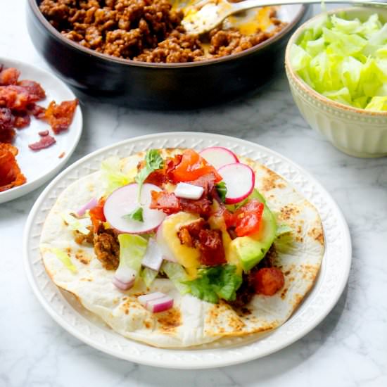 Bacon Cheeseburger Tacos