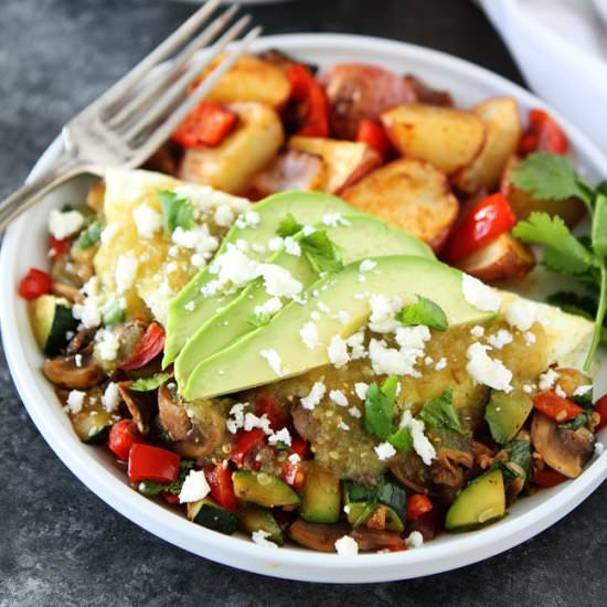 Salsa Verde Vegetable Omelette