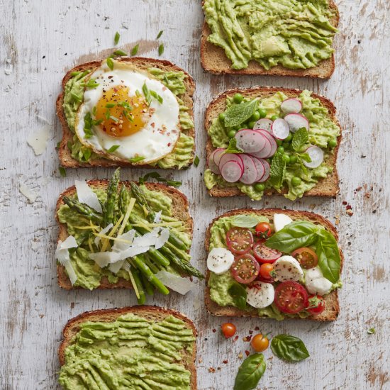 Spring Avocado Toast 4 Ways