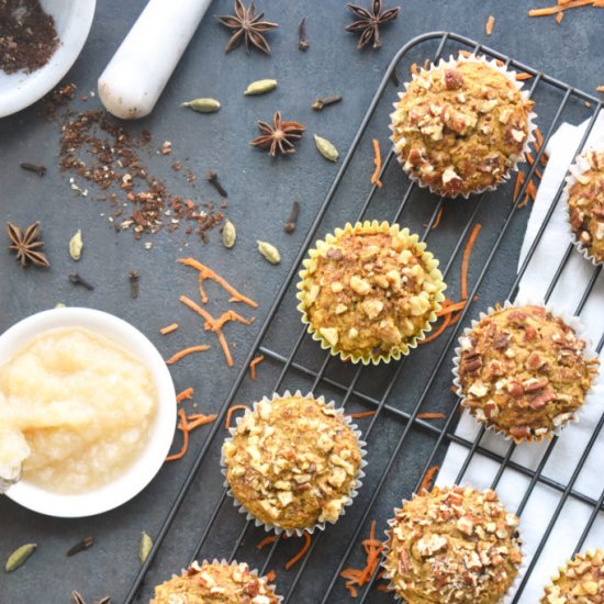 Spiced Carrot Apple Muffins