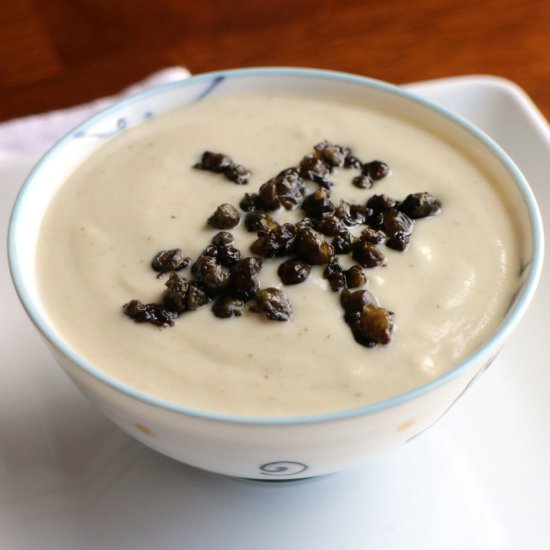 Cauliflower bisque & fried capers