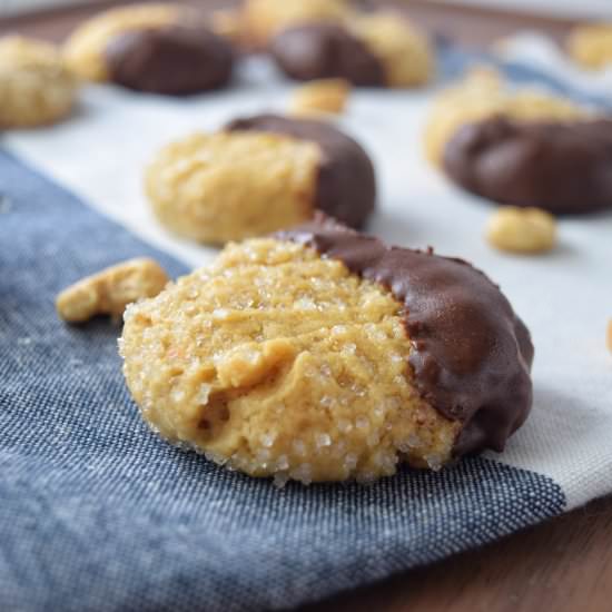 Chocolate Dipped Cashew Cookies