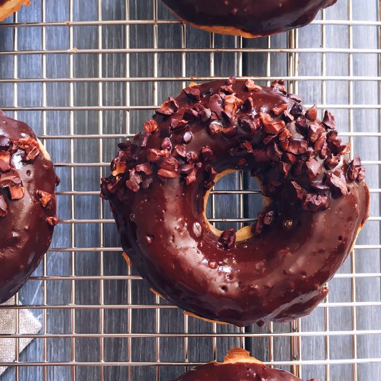 Banana Bread Donuts Chocolate Glaze